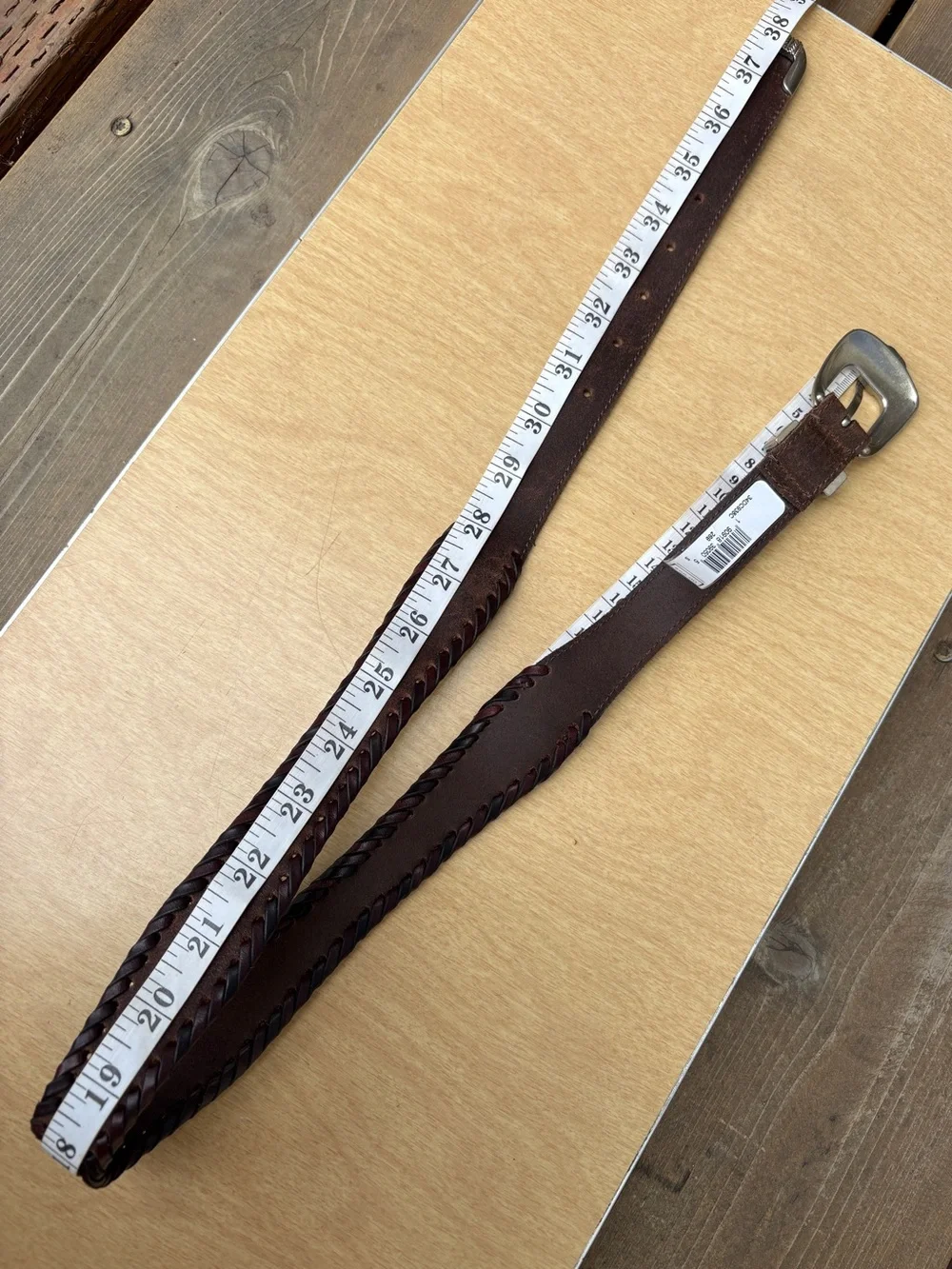 Frye Wm’s Whipstitch Edge Brown Leather Belt NWOT Sz S